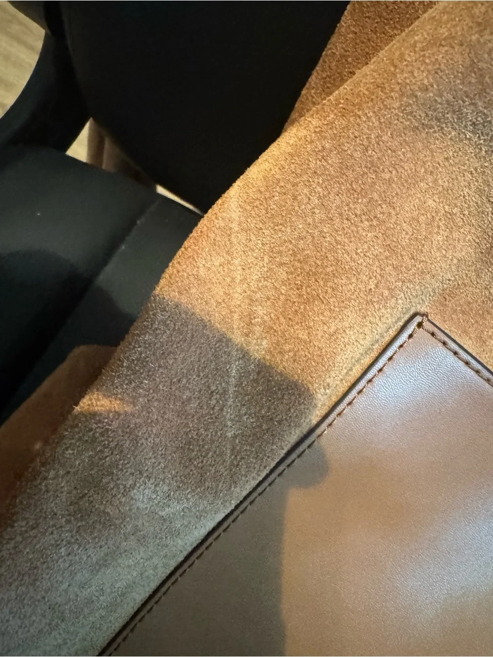 Michael Kors Christina Large Suede Shoulder Bag in Luggage Color (warm brown)